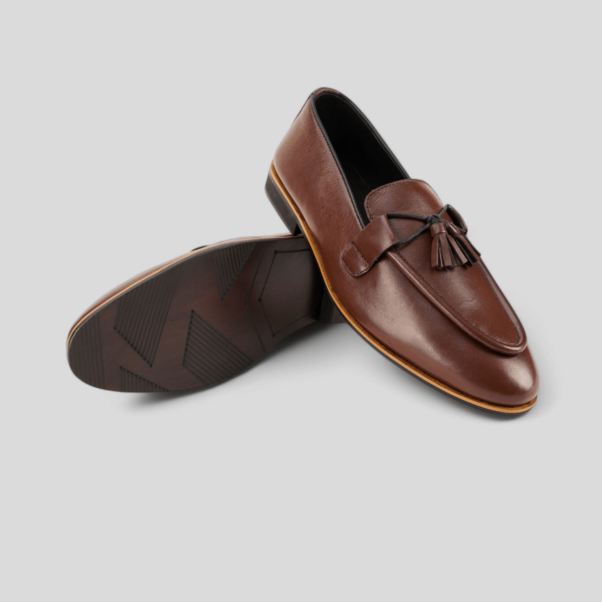 Brown Leather Tassel Loafer - Waymate