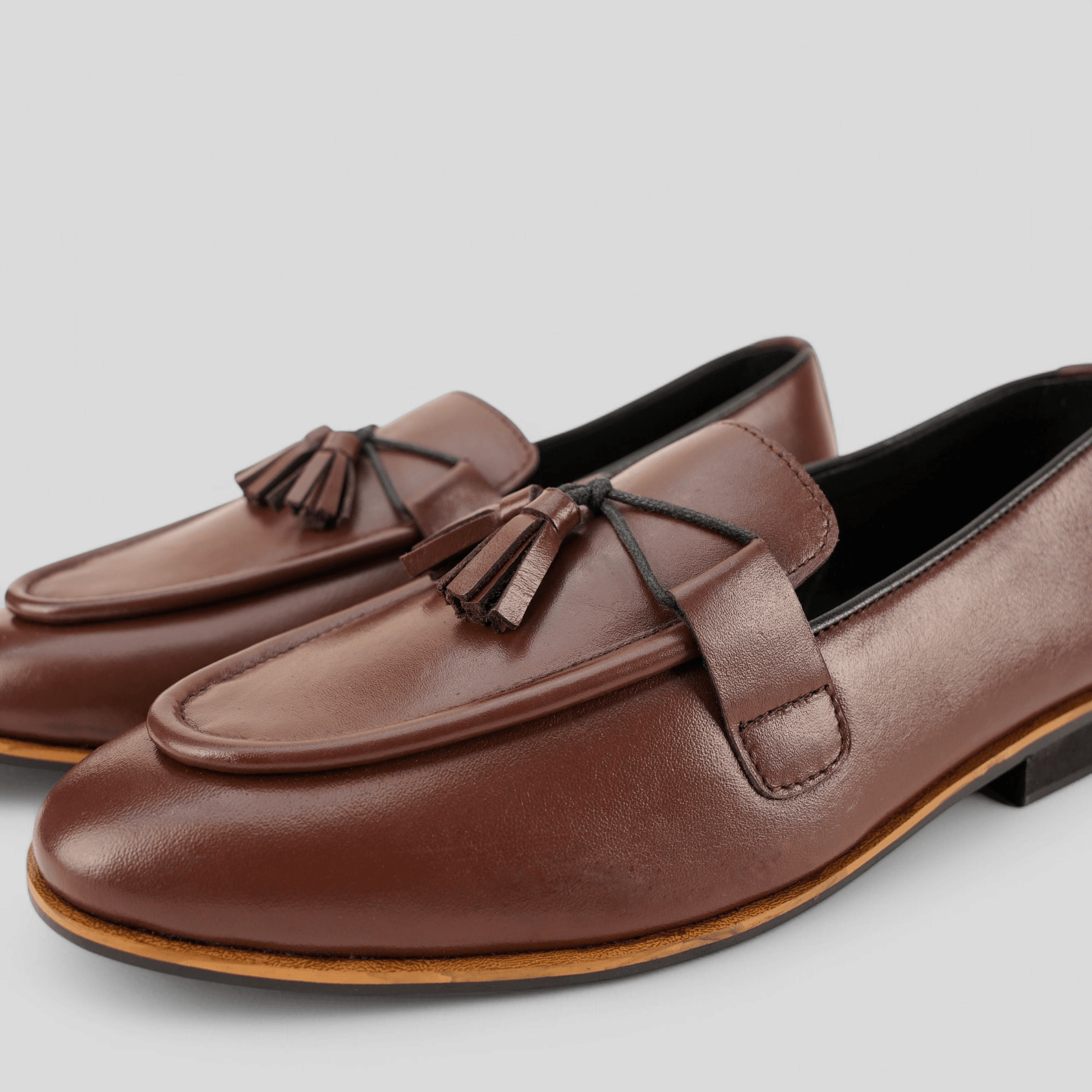 Brown Leather Tassel Loafer - Waymate