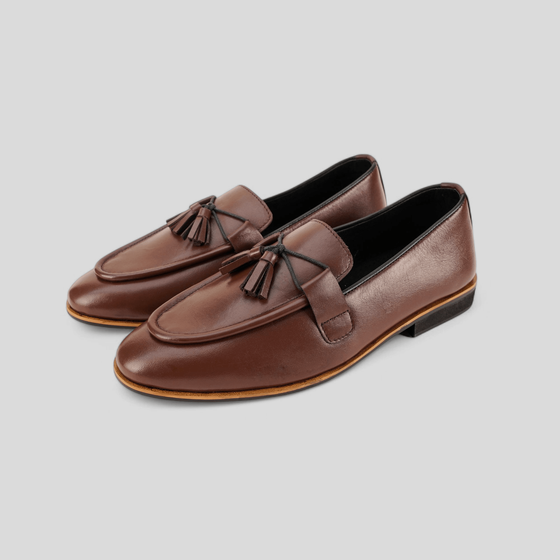 Brown Leather Tassel Loafer - Waymate