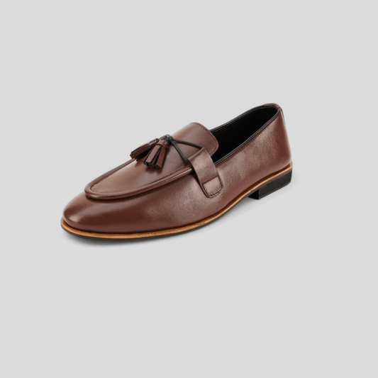 Brown Leather Tassel Loafer - Waymate