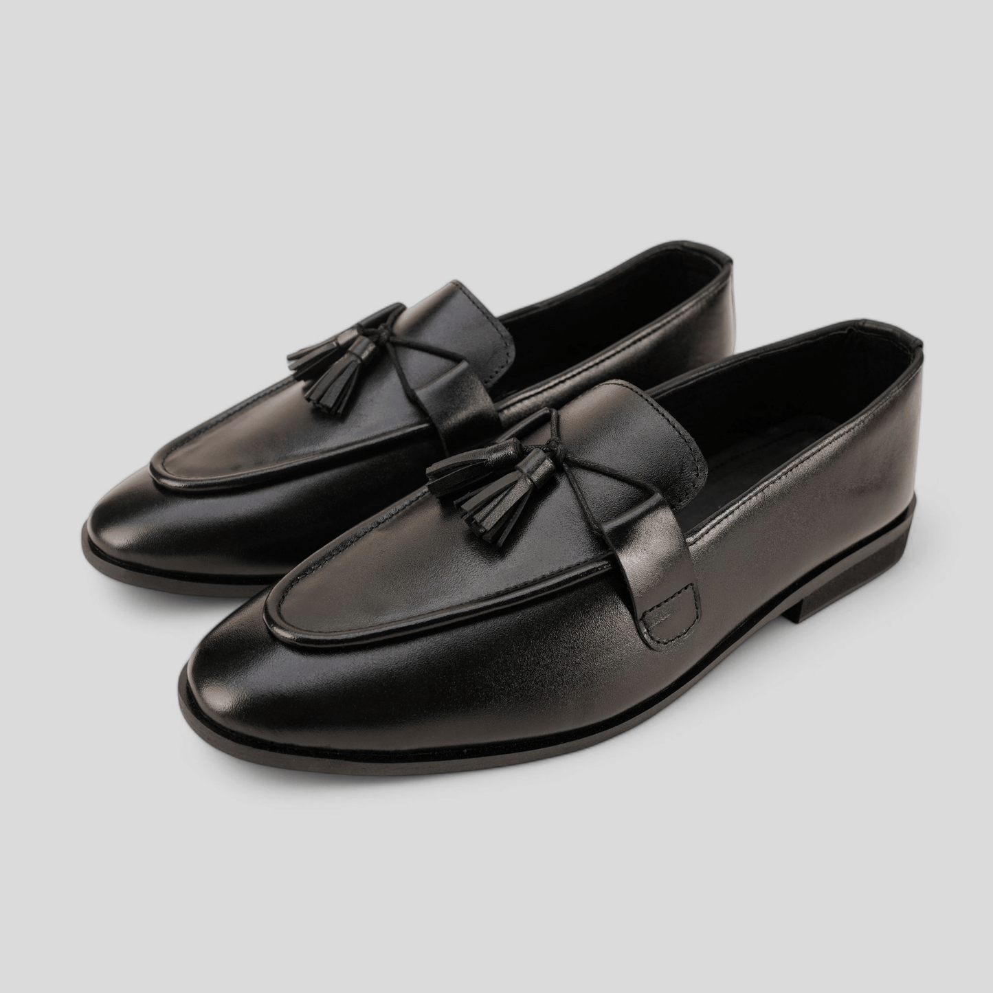 Classic Black Leather Tassel Loafer - Waymate